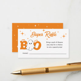 Tarjeta De Recepción Little Boo Halloween Baby Shower Diaper Raffle