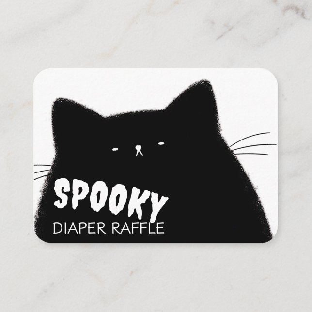 Tarjeta De Recepción Little Boo Halloween Baby Shower Diaper Raffle (Reverso)