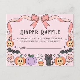 Tarjeta De Recepción Little Boo Halloween Coquette Diaper Raffle