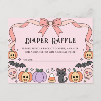 Tarjeta De Recepción Little Boo Halloween Coquette Diaper Raffle