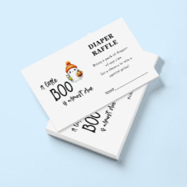 Tarjeta De Recepción Little Boo Halloween Diaper Raffle Baby Shower