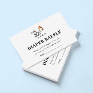 Tarjeta De Recepción Little Boo Halloween Diaper Raffle Baby Shower