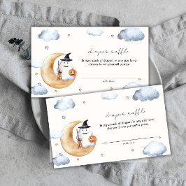 Tarjeta De Recepción Little Boo Moon Star Diaper Raffle Baby Shower