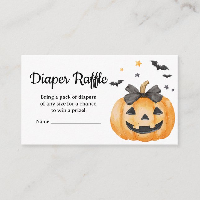 Tarjeta De Recepción Little Boo Spookkin Bebé Diaper Raffle (Anverso)