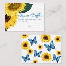 Little Butterfly Sunflowers Diaper Raffle Shower