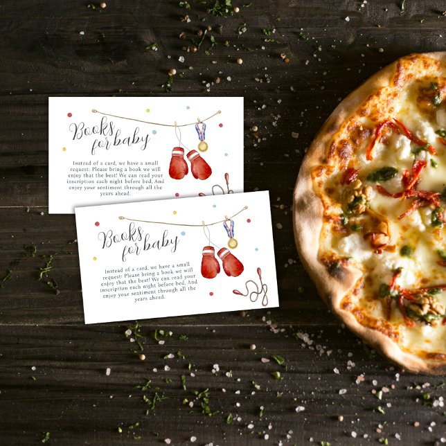 Tarjeta De Recepción Little Champion Boxing Books For Baby Shower (Little Champion Boxing Books For Baby Shower Enclosure Card)