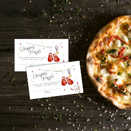 Tarjeta De Recepción Little Champion Boxing Diaper Raffle Baby Shower