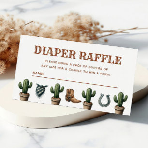 Tarjeta De Recepción Little Cowboy Baby Shower Diaper Raffle