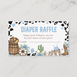 Tarjeta De Recepción Little Cowboy Diaper Raffle, Western Baby Shower