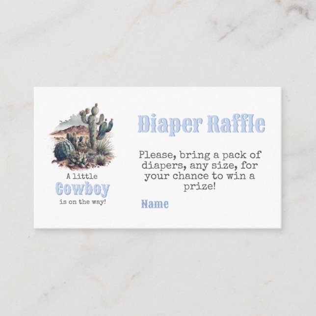 Tarjeta De Recepción Little Cowboy Western Blue Boy Baby Shower Diaper (Anverso)