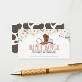 Tarjeta De Recepción Little Cowgirl Western Floral Diaper Raffle Ticket