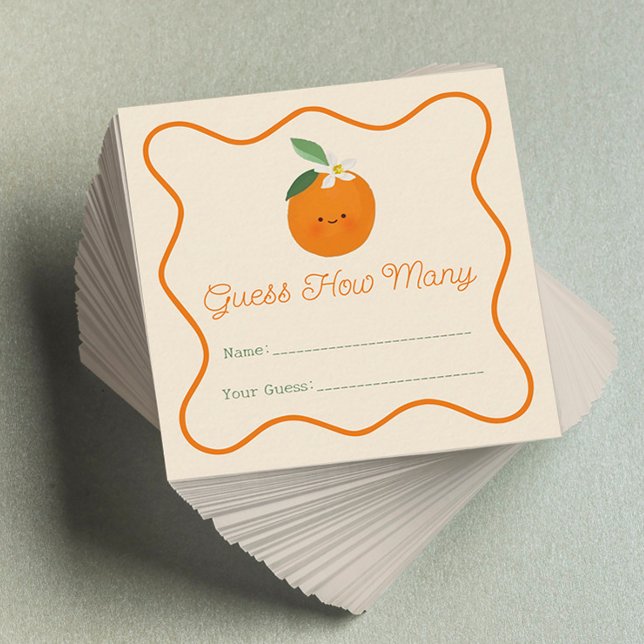 Tarjeta De Recepción Little Cutie Baby Shower adivina cuántos juegos (Subido por el creador)