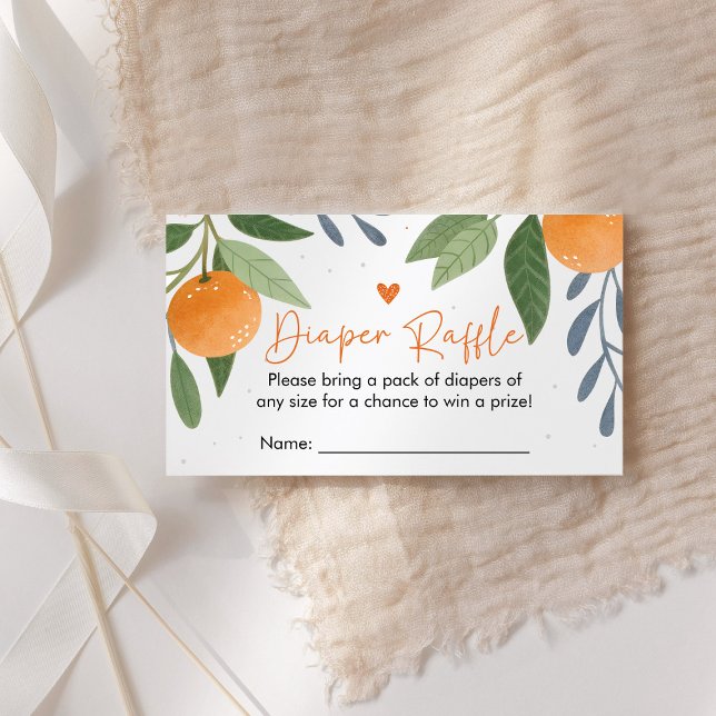 Tarjeta De Recepción Little Cutie Baby Shower Diaper Raffle (A Little Cutie Baby Shower Diaper Raffle Cards)