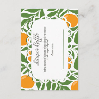 Tarjeta De Recepción Little Cutie Baby Shower Diaper Raffle Card