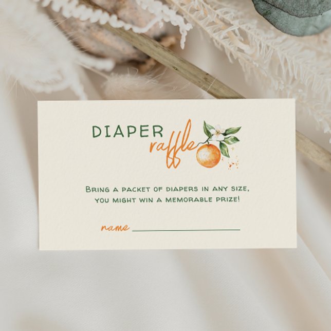 Tarjeta De Recepción Little Cutie Citrus Baby Show Diaper Raffle (Subido por el creador)
