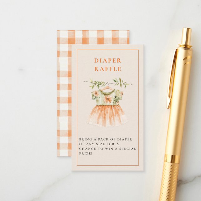 Tarjeta De Recepción Little Cutie Citrus Naranja Baby Shower (Anverso/Reverso In Situ)