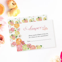 Little Cutie Diaper Raffle Naranja Baby Shower