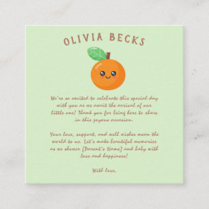 Tarjeta De Recepción Little Cutie Naranja Baby Shower
