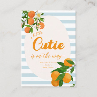 Tarjeta De Recepción Little Cutie Orange Baby Shower - Organic Market