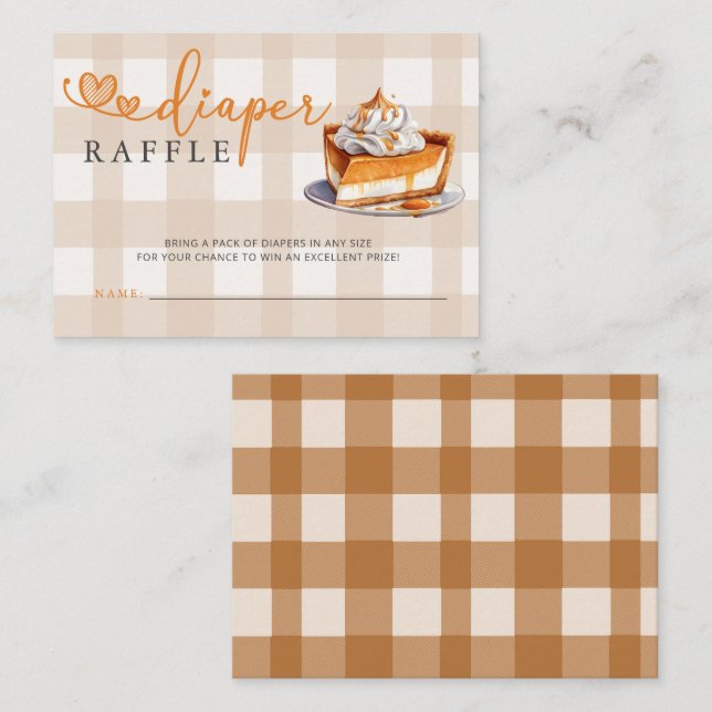 Tarjeta De Recepción Little Cutie Pie Baby Shower Diaper Raffle (Anverso / Reverso)