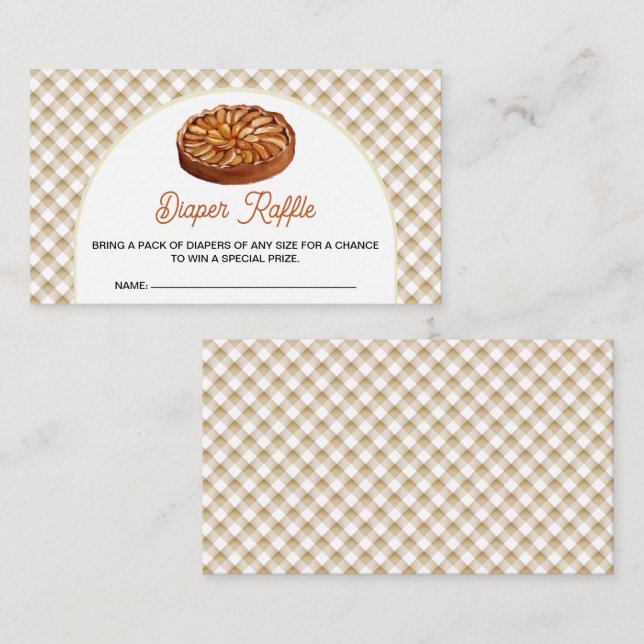Tarjeta De Recepción Little Cutie Pie Diaper Raffle Baby Shower (Anverso / Reverso)