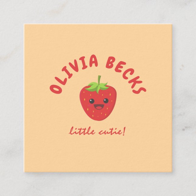 Tarjeta De Recepción Little Cutie Strawberry Baby Shower (Anverso)