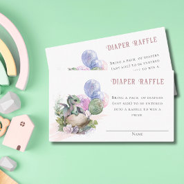 Tarjeta De Recepción Little Dragon Baby Shower Diaper Raffle