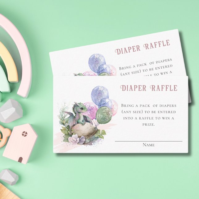 Tarjeta De Recepción Little Dragon Baby Shower Diaper Raffle (Subido por el creador)