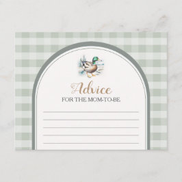 Tarjeta De Recepción Little Duckling Gingham Baby Shower Advance Para M