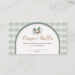 Tarjeta De Recepción Little Duckling Gingham Baby Shower Diaper Raffle