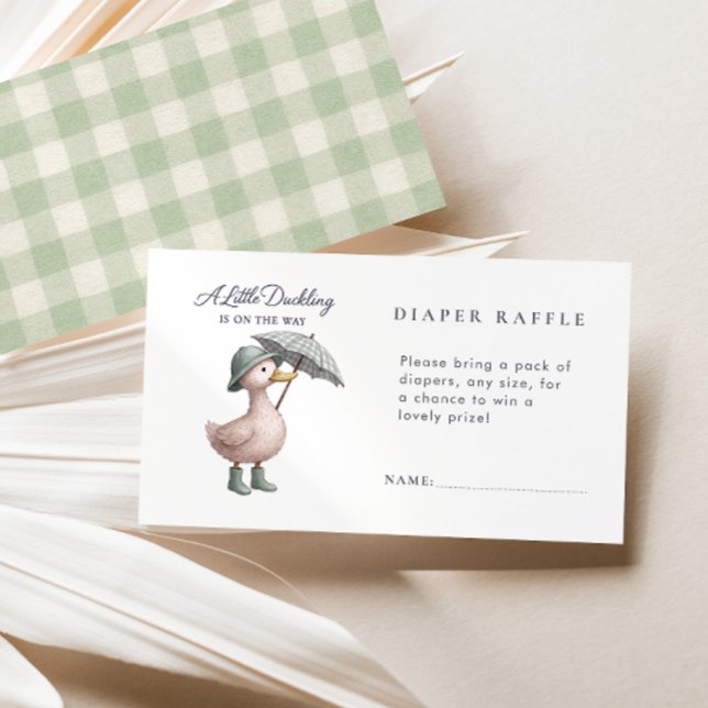Tarjeta De Recepción Little Duckling Green Diaper Raffle Baby Shower (Subido por el creador)