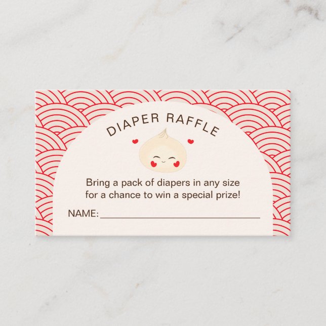 Tarjeta De Recepción Little Dumpling Dim Sum Baby Shower (Anverso)