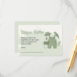 Tarjeta De Recepción Little Explorer Baby Shower Diaper Raffle