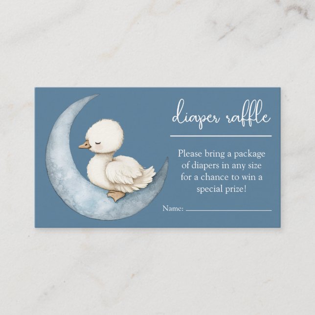 Tarjeta De Recepción Little Goose Diaper Raffle Card Goose Baby Shower (Anverso)