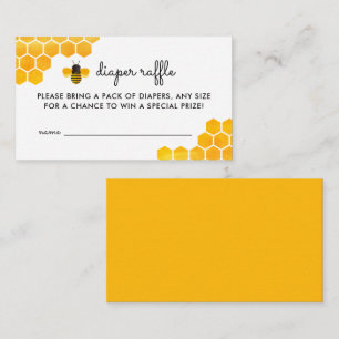 Tarjeta De Recepción Little Honey Bee Baby Shower Diaper Raffle