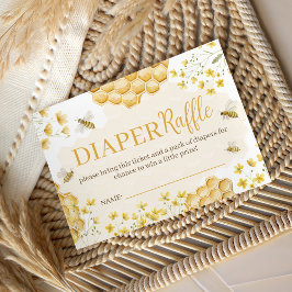 Tarjeta De Recepción Little Honey Diaper Raffle Insert