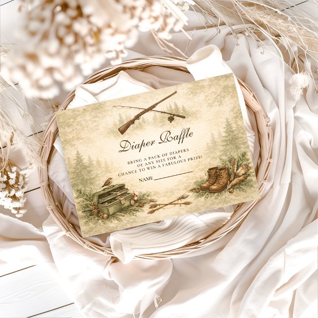 Tarjeta De Recepción Little Hunter Woodland Adventure Diapper Raffle (Subido por el creador)