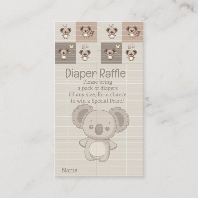 Tarjeta De Recepción Little Koala Bliss (Anverso)