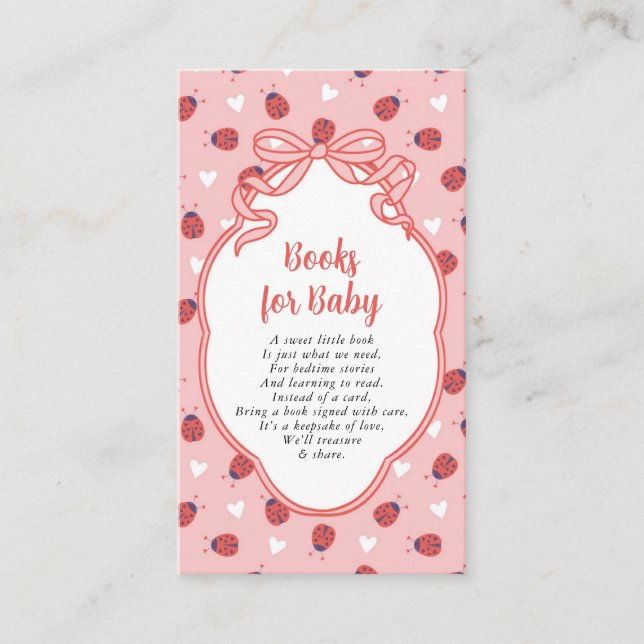 Tarjeta De Recepción Little Lady on the Way Books for Baby (Anverso)