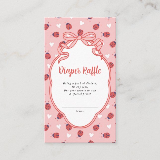 Tarjeta De Recepción Little Lady on the Way Diaper Raffle Ticket (Anverso)