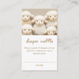 Tarjeta De Recepción Little Lamb Baby Shower Diaper Raffle