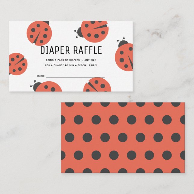 Tarjeta De Recepción Little Love Bug Ladybug Diaper Raffle Ticket (Anverso / Reverso)