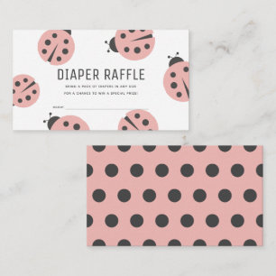 Tarjeta De Recepción Little Love Bug Pink Ladybug Diaper Raffle Ticket
