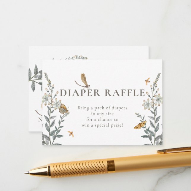 Tarjeta De Recepción Little Love Bug Wildflower Baby Shower (Anverso/Reverso In Situ)