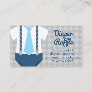 Tarjeta De Recepción Little Man Diaper Raffle Baby Shower
