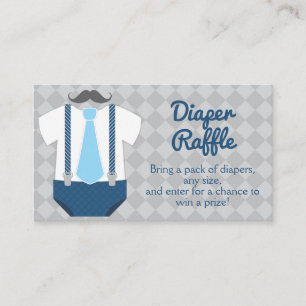Tarjeta De Recepción Little Man Diaper Raffle Baby Shower