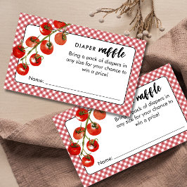 Tarjeta De Recepción Little Meatball Diaper Raffle Italian Baby Shower