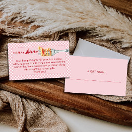 Tarjeta De Recepción Little Meatball Display Shower Pink Baby Shower