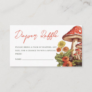 Tarjeta De Recepción Little Mushroom Fall Baby Shower Diaper Raffle