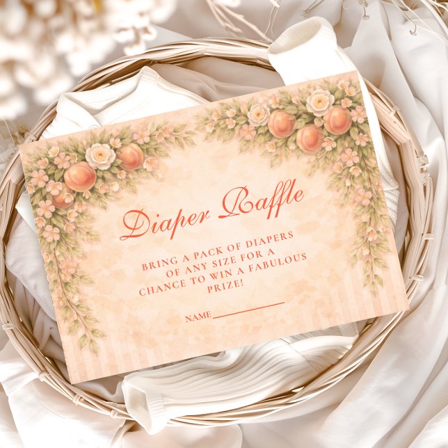 Tarjeta De Recepción Little Peach on the Way Diapper Raffle (Subido por el creador)